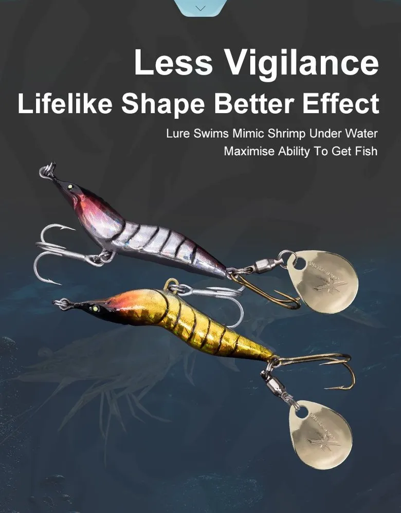 ʦ֪??????ڡ߾Less Vigilance Lifelike Shape Better Effect Lure Swims Mimic Shrimp Under Water Maximise Ability To Get Fish