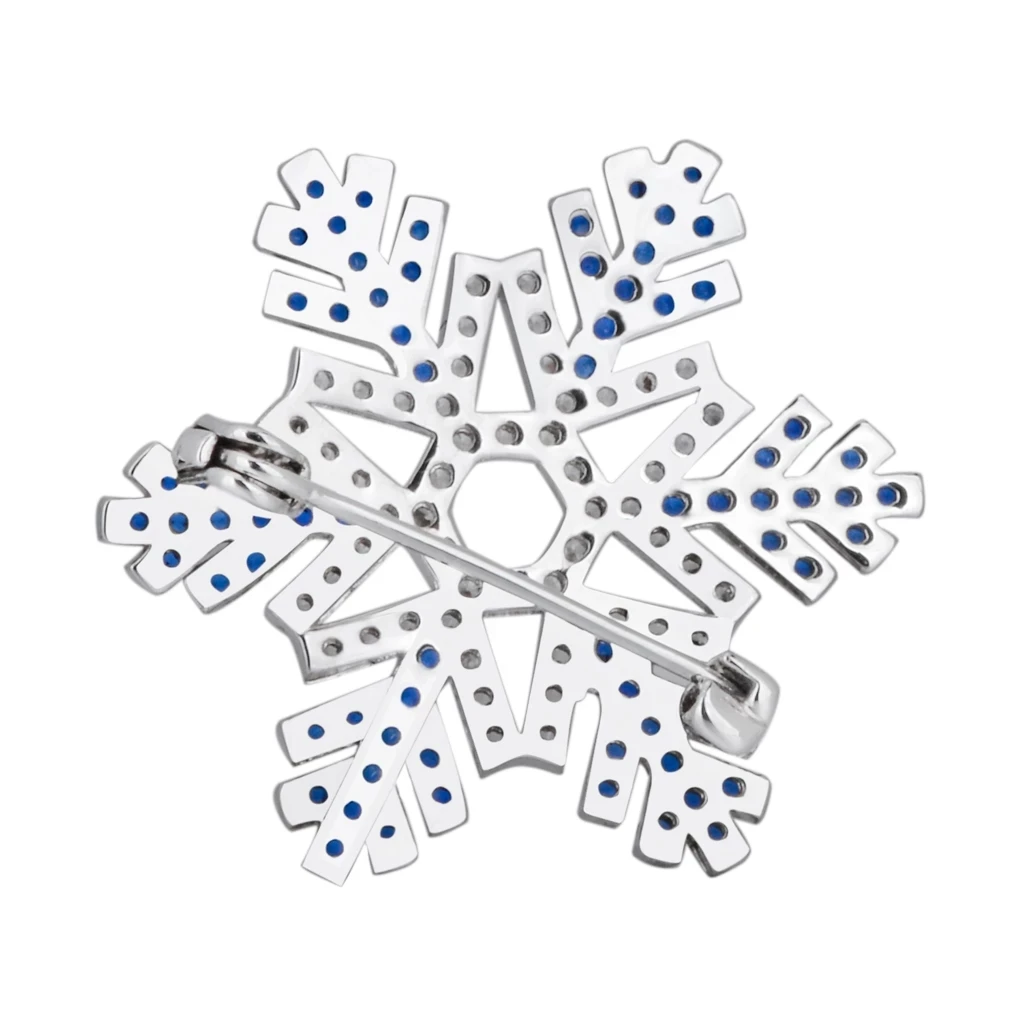 SAVOYSHI Luxury Snowflake Brooches For Mens Women Gift Blue Rhinestone Zircon Badge Pin Suit Coat Dress Sweater Accessories