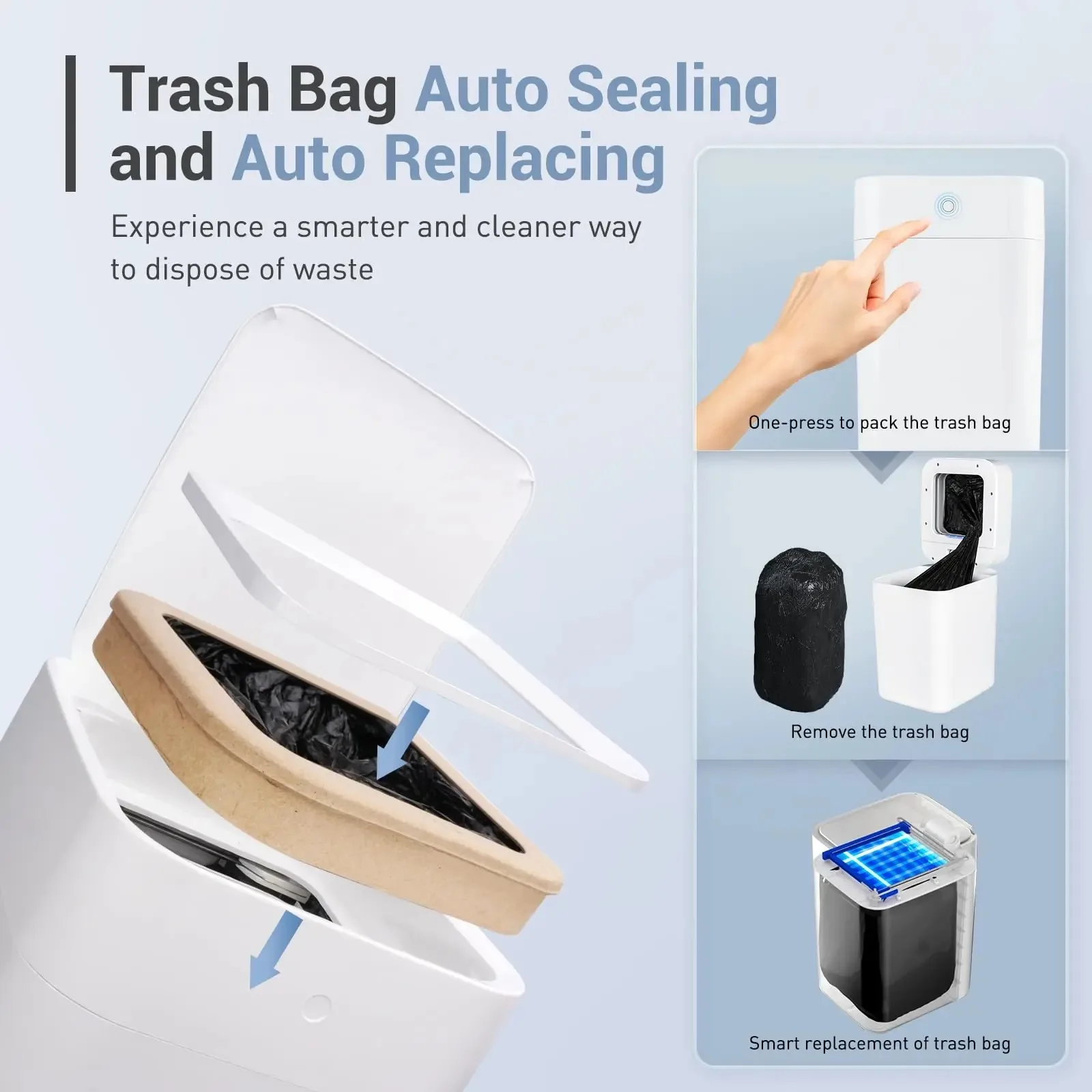 TOWNEW T1S gallon smart trash can, self sealing automatic