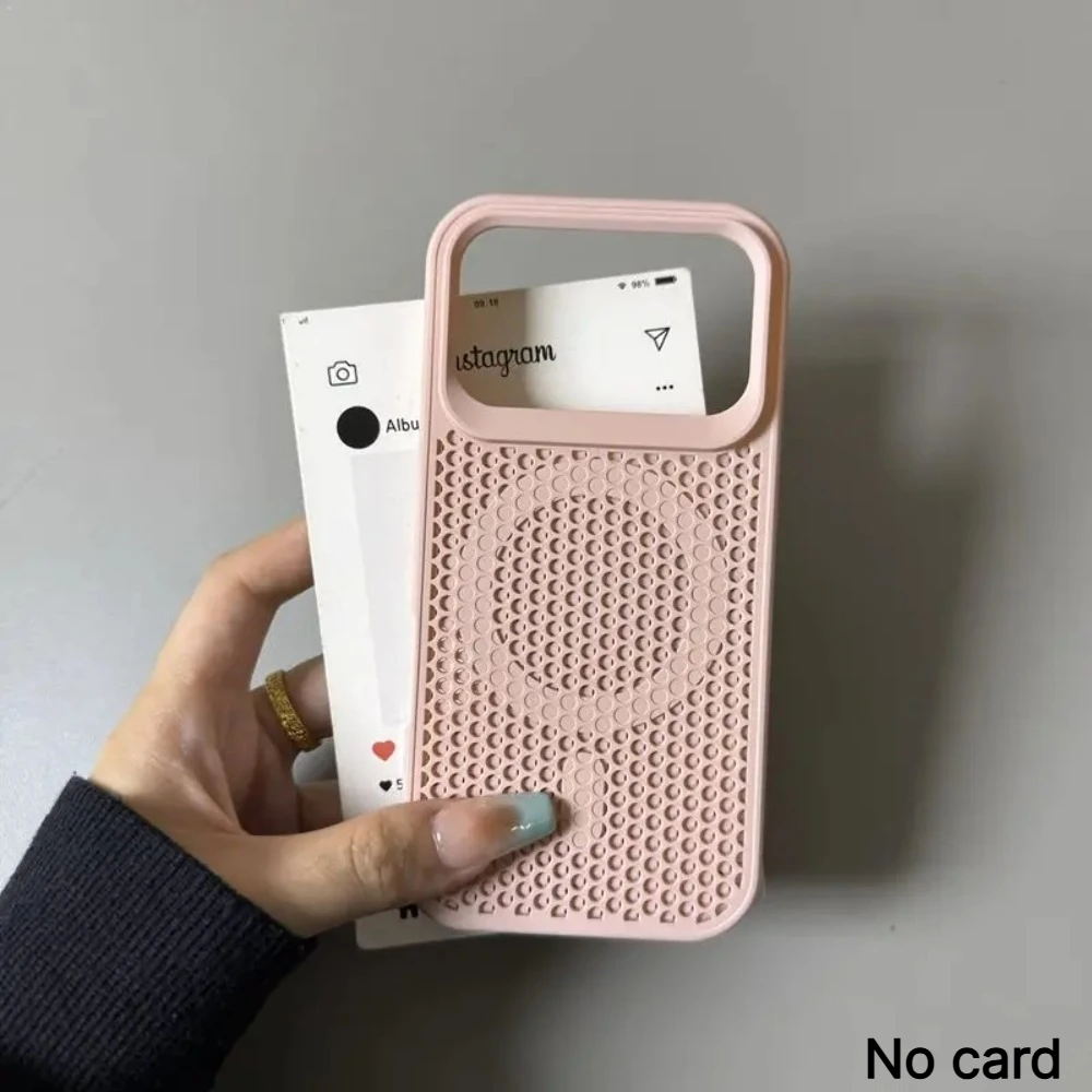 Honeycomb Cooling Grid Shockproof Magnetic Phone Case - Solid Color Protector Cover