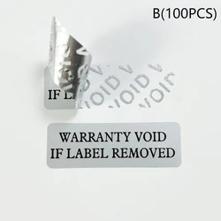 Tamper - Proof Security Seal Stickers - 100 Pieces of Durable Warranty Protection Labels (B)