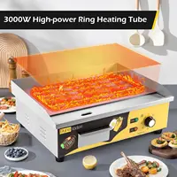 Electric Griddle 22'' Stainless Steel Countertop Griddle 3000W 110V Flat top Grill Electric for Home Kitchen, Restaurant, 122~57 2