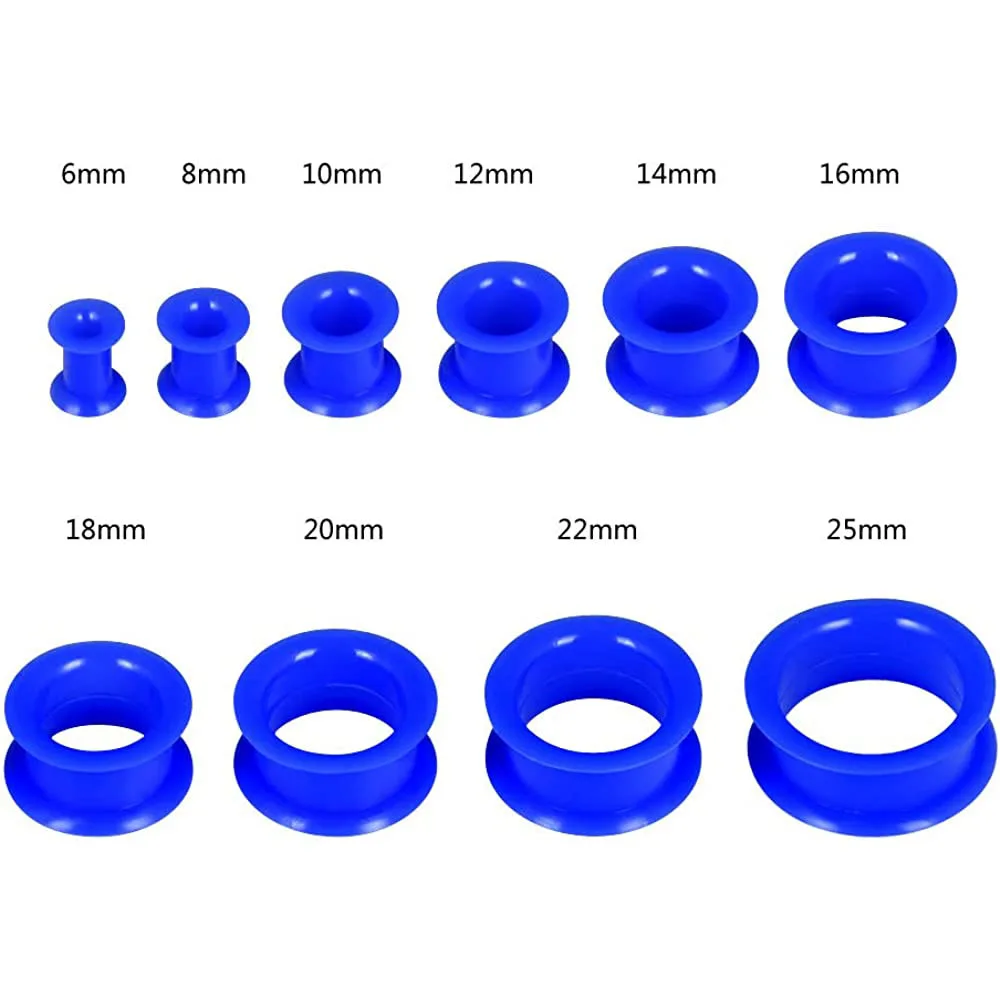 Túneles De Silicona Para Orejas Estiradas, Par De 2, Varios Tamaños (4mm A 25mm), Hipoalergénicos Y Cómodos