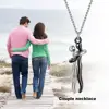 Hug Necklace Couple Necklace Embrace Couple Pendant Necklace Set for Him Her Hip Hop Punk Lovers Hug Jewelry for Anniversary 5