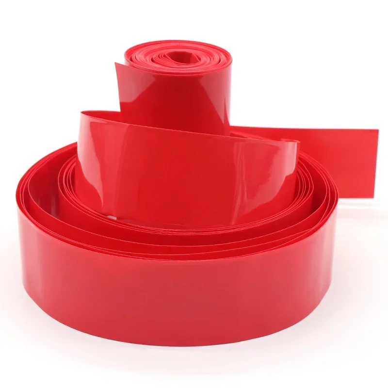 1~20M PVC Heat Shrink Tube 18650 Lipo Battery Pack 7mm ~ 280mm Insulated Protection Film Wrap lithium Case DIY Cable Sleeve Red
