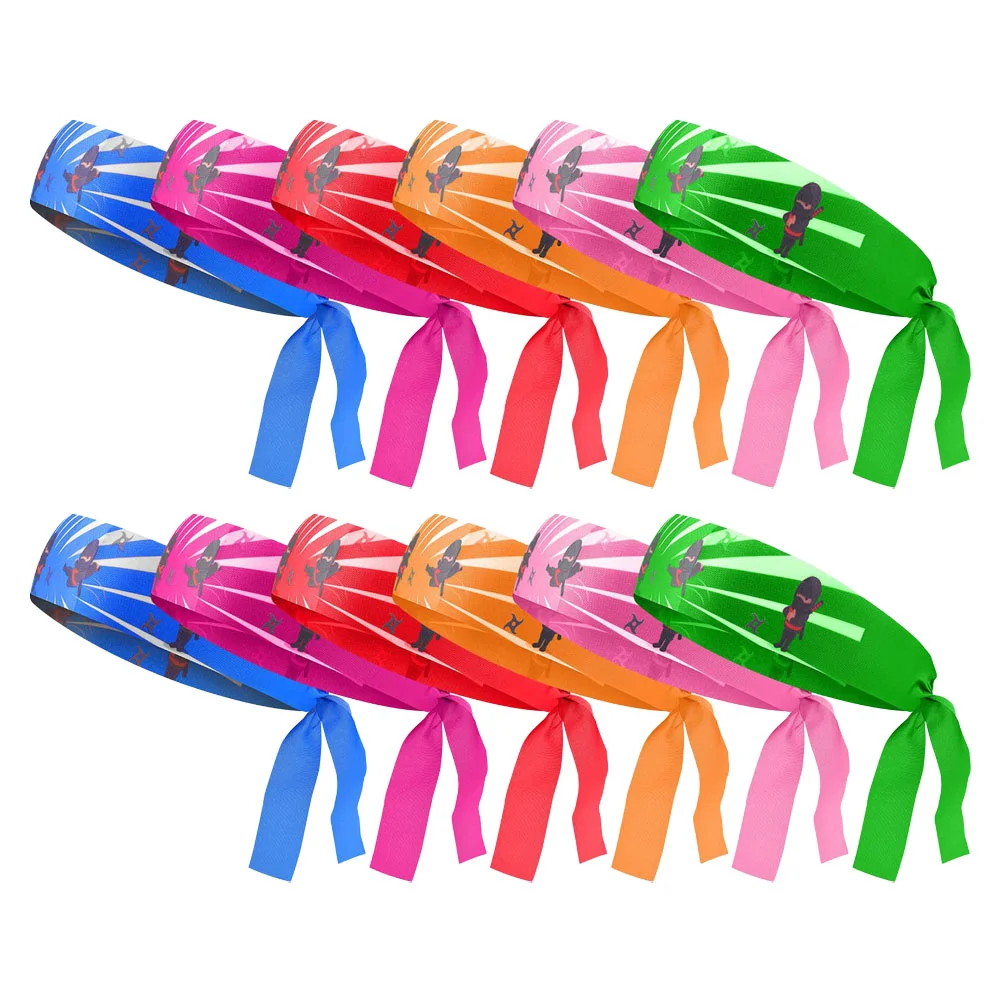 

12 Pcs Ninja Headband Exercise Samurai For Sports Decorative Karate Headbands Silk Scarf