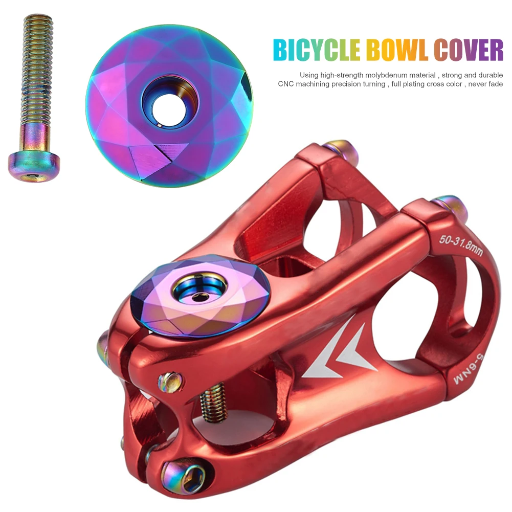 Bicycle headset colorful headset cap burnt blue bike stem top cap cover screw for 28.6mm fork head tube
