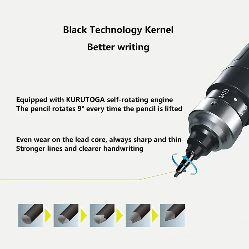 일본 Uni Kuru Toga DIVE 스핀 기계식 연필 M5-5000, 자동 코어/리드 자기 회전, 고급 드로잉 아트 문구, 0.5mm