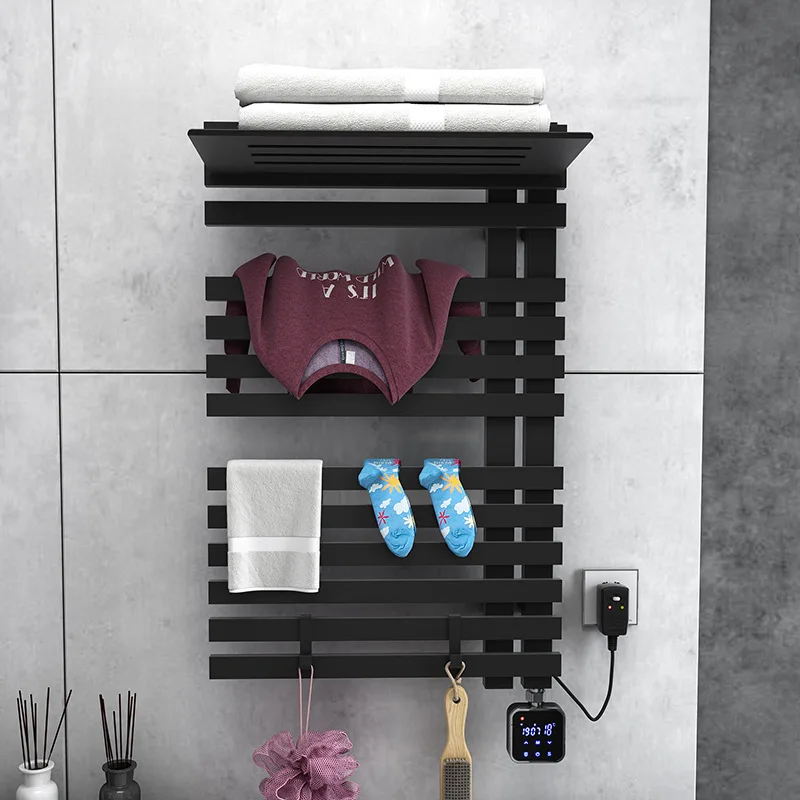 Intelligent Towel Warmer and Drying Rack Heated Towel Rack Holder Wall Mount Wifi Tuya App Heater for Bathroom Shelf