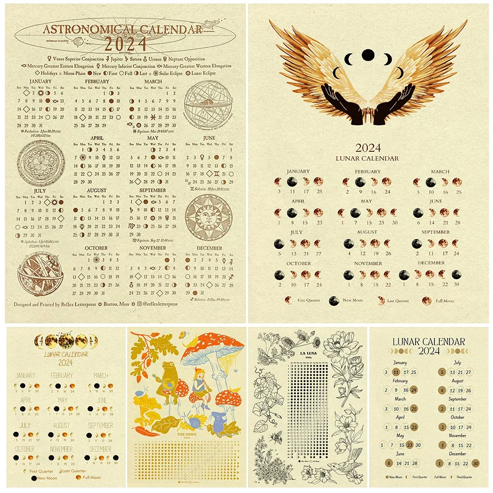 moon-calendar-2024-astronomical-calendar-vintage-wall-art-canvas-print-moon-phases-wiccan-calendar-art-poster-print-decoration-aliexpress