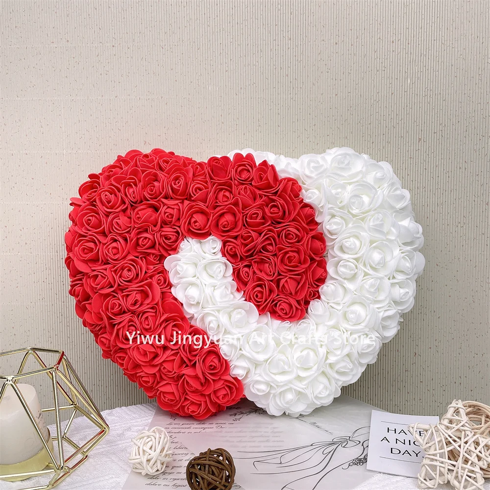 Preserved Flower Rose Double Heart Wedding Car & Wall Door Party Home  Decorations Valentine's Day Monther's Day Creative Gifts