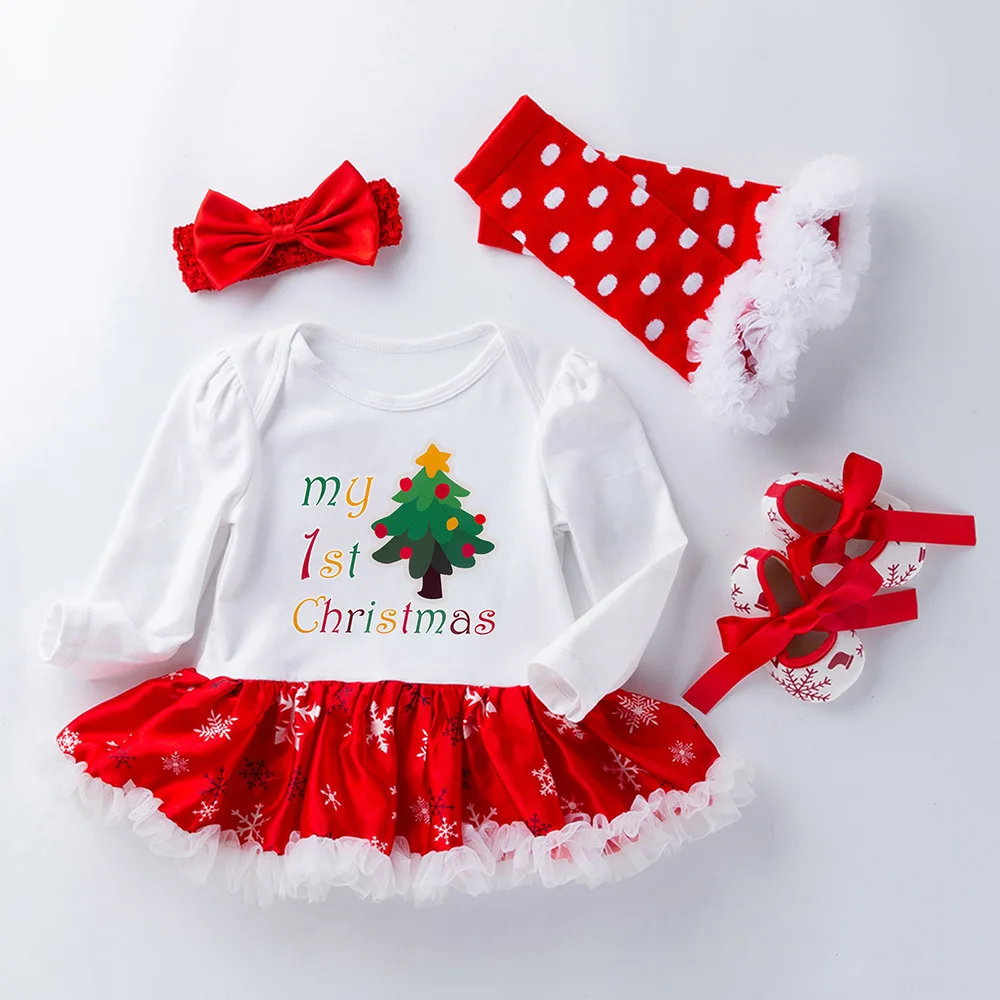 2023MyFirstChristmasBabyGirlClothesSetNewbornInfantLetter