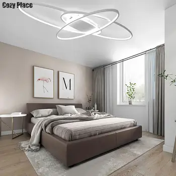 LED Ceiling Chandelier Ceiling Light LED Modern Geometric Home Decor Lighting Indoor Lamp Living Room Chandeliers Black/White 3
