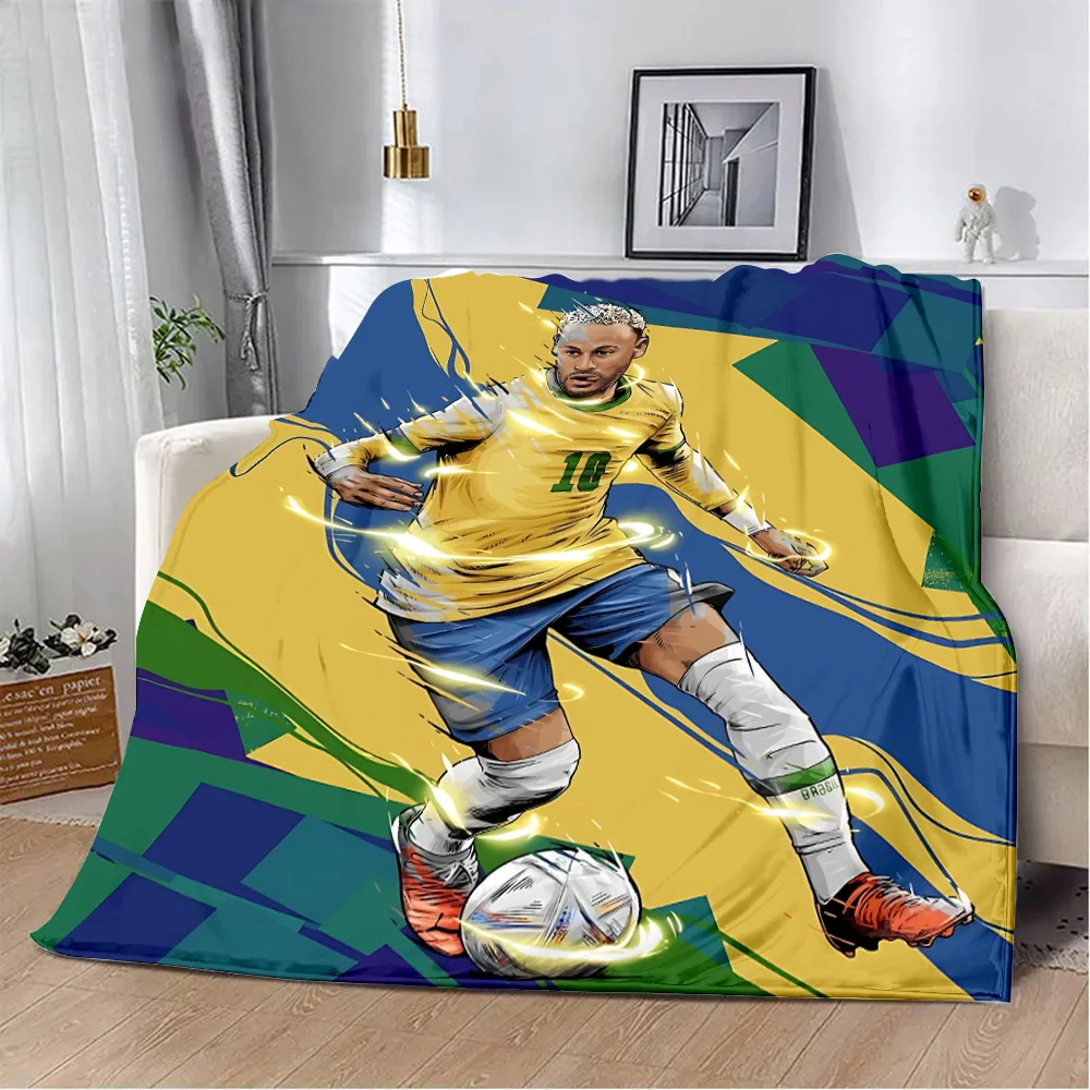 Printed Blanket Football star N-NeymarS Picnic Blankets Warm Blanket Soft and Comfortable Blanket Home Travel Birthday Gift 4