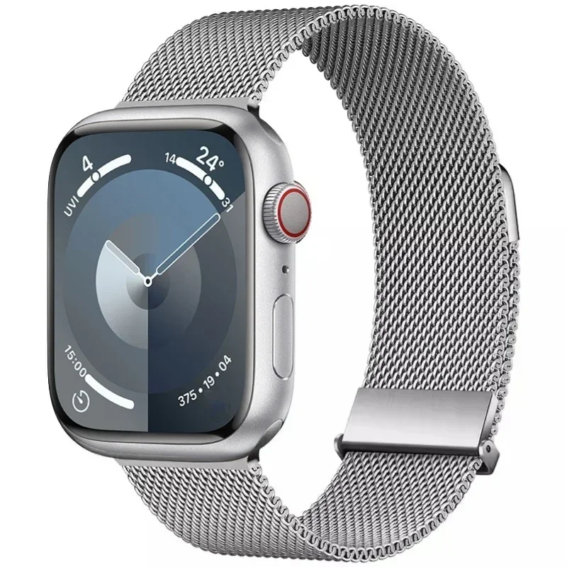Magnetic Milanese Loop Strap - Elegant Silver Mesh Wristband Bracelet