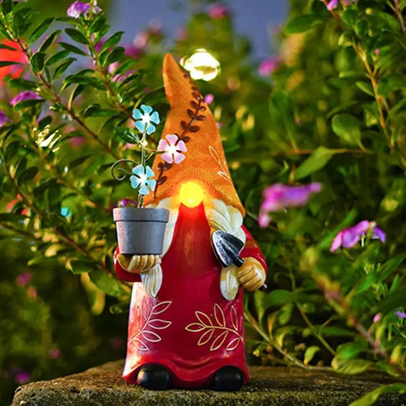 

Outdoor Garden Dwarf Statue Light Resin Fairy Gnomes Sculpture Solar Led Light For Outdoor Ornaments Garden Patio Lawn Decor