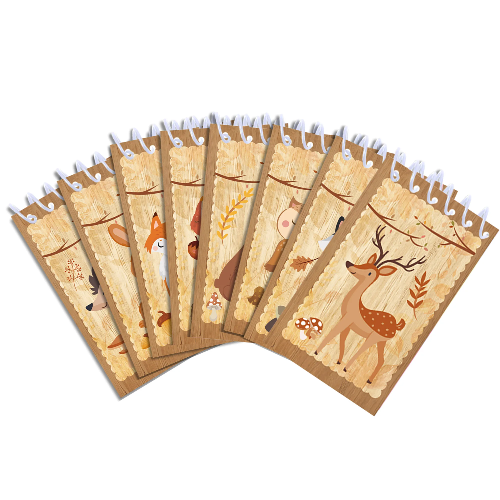 8 stücke Wald Tiere Thema Mini Spirale Tasche Notebooks Memo Pad Spule Broschüre Notizblöcke Für Büro Schreibwaren Schule Tagebücher – Detail 7