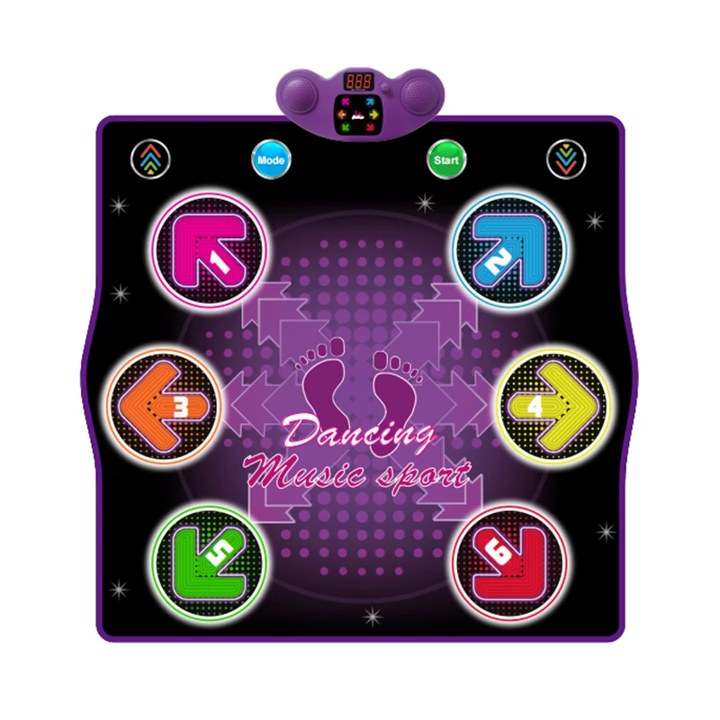 HTASKTEXEH Dance Mat Toys for Adults and Children, Electronic Dance Carpet with Illuminated 6 Keys, Bluetooth Connectable