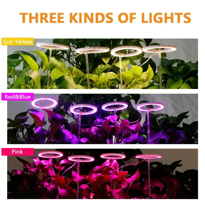 

LED Plant Grow Light LED Grow Light USB Powered Ring Grow Lamps Dimmable Grow Lights With Full Spectrum Growth Flower Indoor