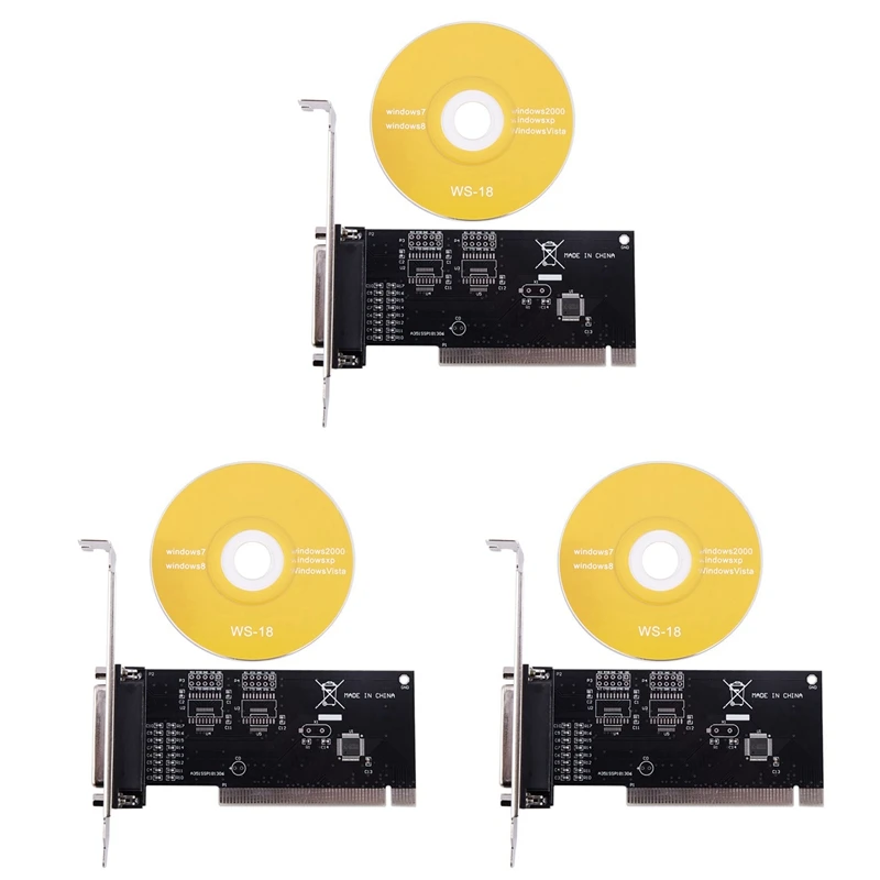

Адаптер для платы расширения NEW-3X Pci, 25-контактный параллельный адаптер Lpt Pci для параллельного порта принтера Db25, Карта контроллера