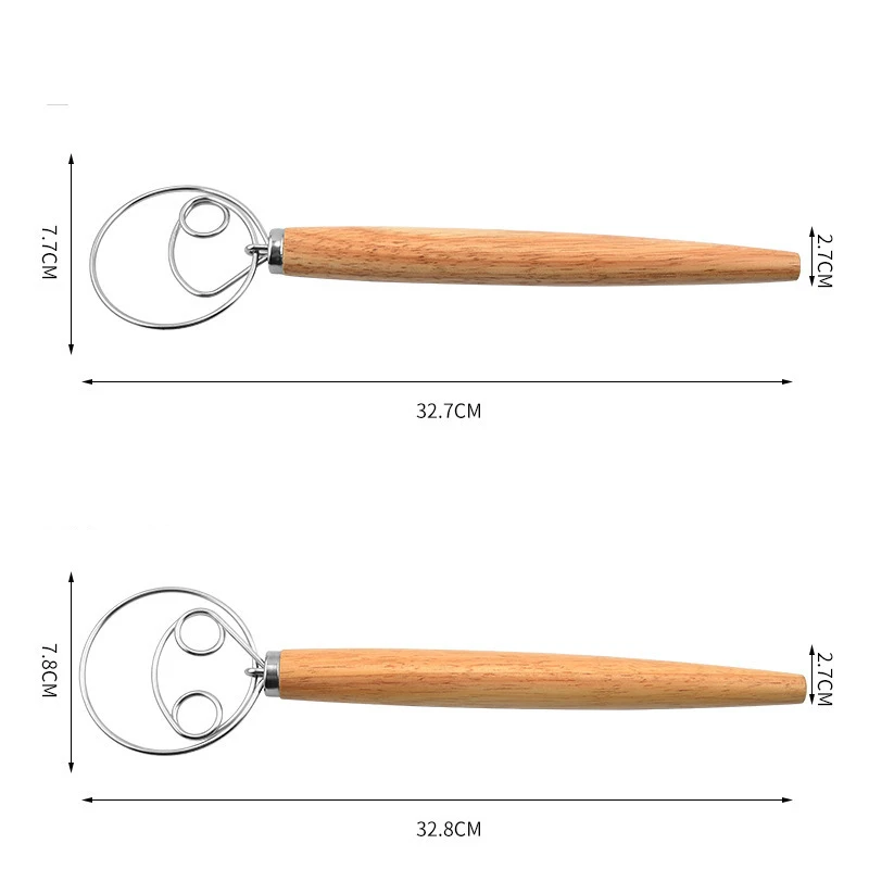Frusta e frusta danese in acciaio inox per impastare il pane