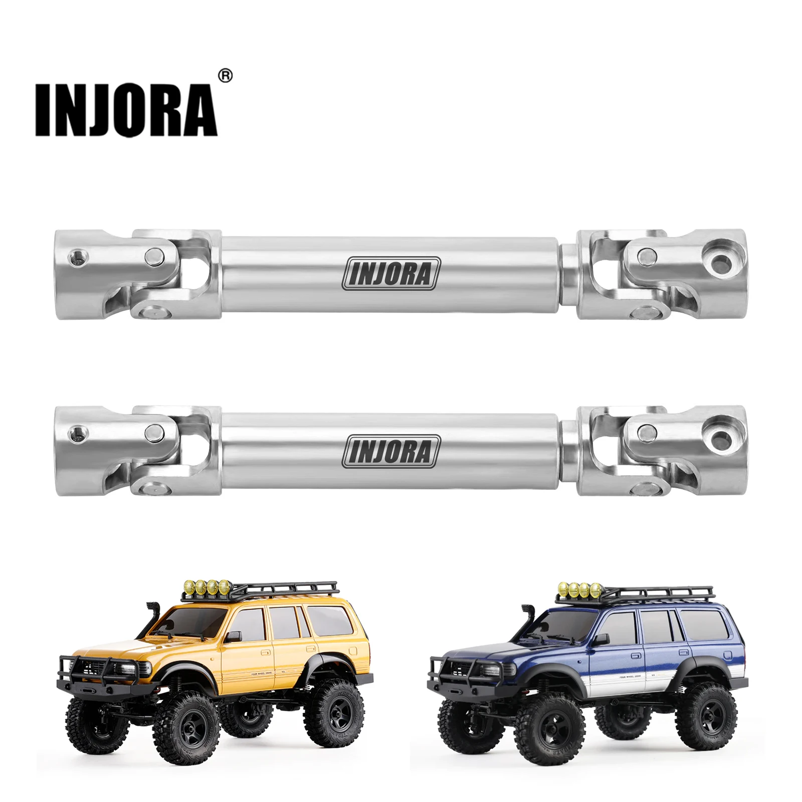 INJORA 스테인리스 스틸 구동축 D자형 구멍, 1/18 RC 크롤러 FMS FCX18 LC80 업그레이드
