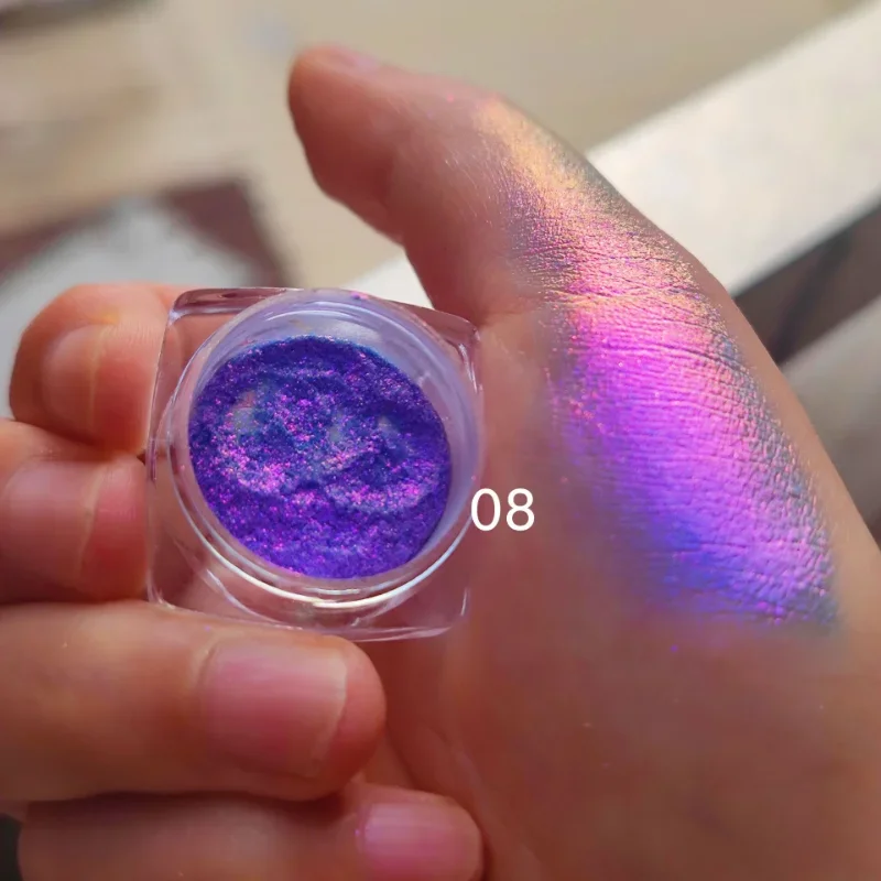 1 Bottiglia Brillante Ombretto Camaleonte Ombretto In Polvere Duochrome Multicromo Spostamento Pigmenti Camaleonte Ombretto Infinito Cromo