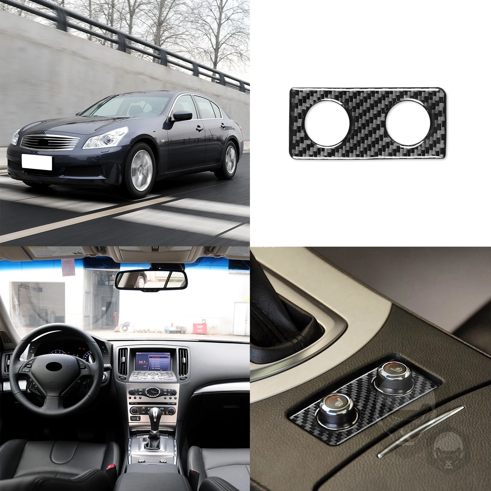 

Декоративная наклейка-нагреватель сиденья для Infiniti G37 2007 2008 2009, аксессуары для салона автомобиля из углеродного волокна