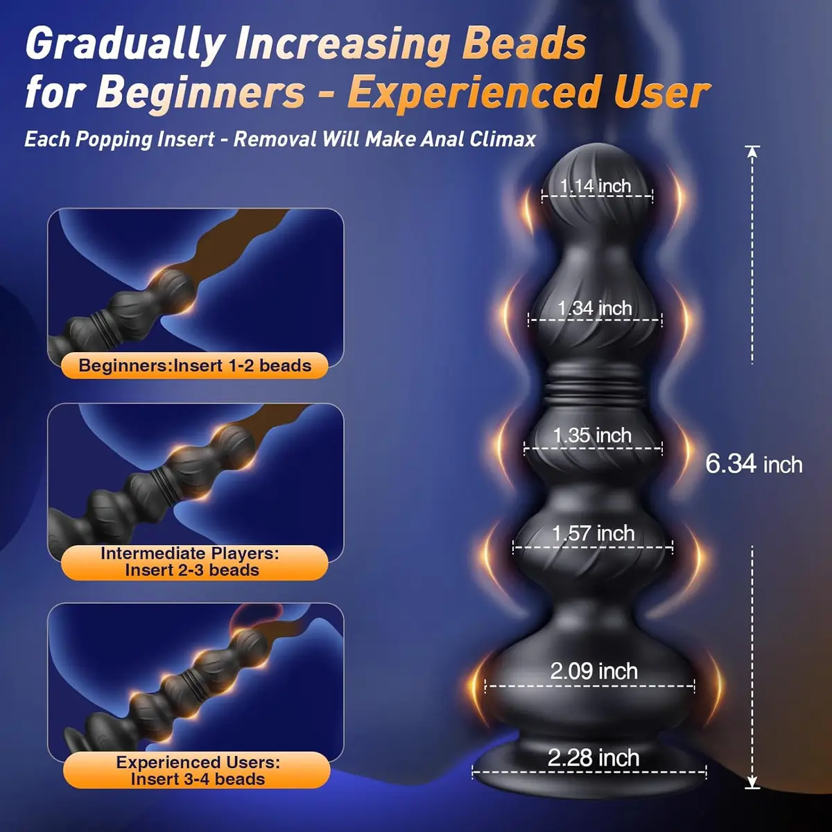 Thrusting Anal Beads Prostate Massager Anal Vibrator Toys Butt Plug Trainer Vibrating Thrusting Sex Toys for Men Women Adult — view 5