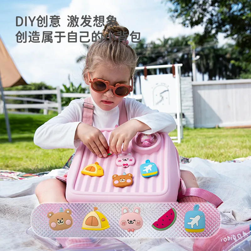 Children Kawaii Backpacks for Girls DIY Cartoon Rabbit School Bags Toddler Boys Schoolbag Cute Kids Book Bags Mochila Escolar 5