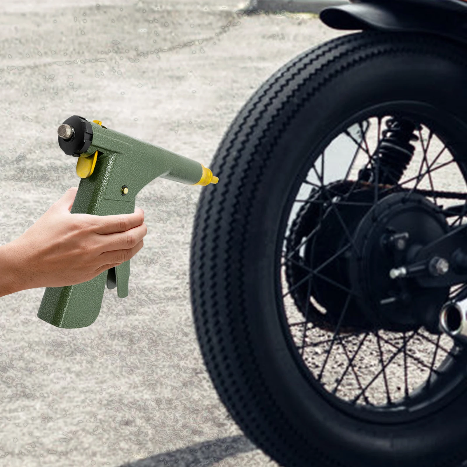 Tire Repair Gun Kit Heavy-Duty Mushroom Plug Puncture Repair Kit Roadside Emergency Tool for Car & Motorcycle