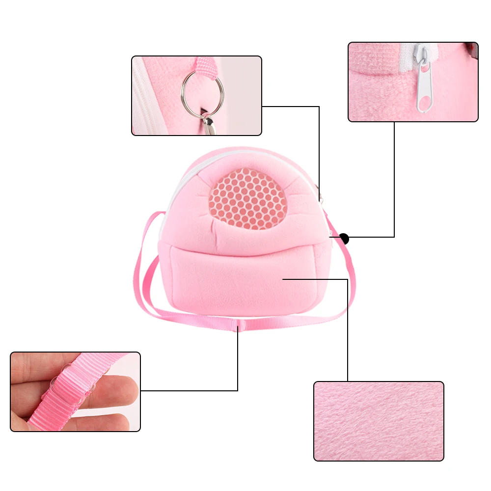 Hamster Travel Carrier Bag Chinchilla Guinea Pig Bunny Breathable Carrier Cage Warm Soft Travel Walking Small Animal pet carrier