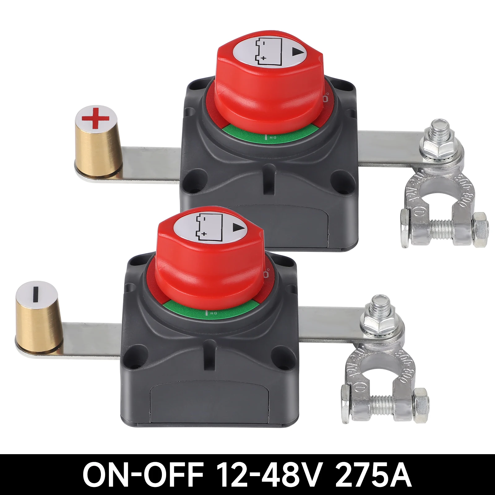 Auto-Trennschalter, Batterie-Trennschalter, 2 Positionen, EIN-AUS-Tötungsschalter mit oberer Pfosten, 12 V–48 V, 275 Ampere, für Marine, Boot, Wohnmobil – Detail 1