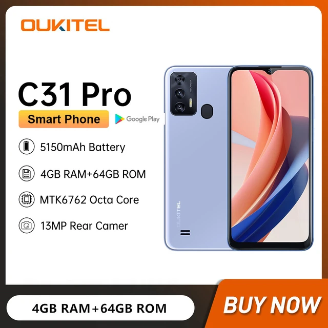 Oukitel C32 Budget Smartphone, 8GB+128GB 5150mAh 6.517inch Display 20MP  Camera Android 12 Fingerprint Mobile Phone