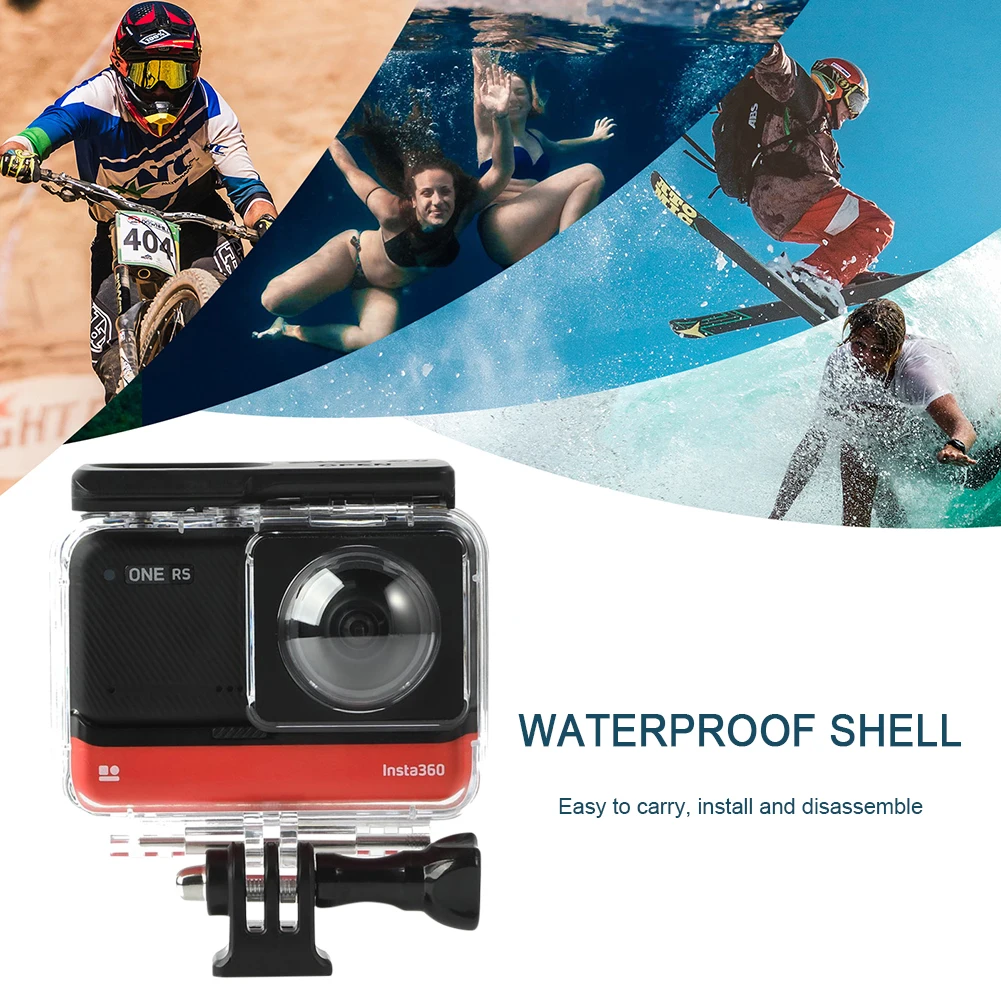 수중 다이빙 하우징 커버 휴대용 보호 쉘 Insta360 ONE RS 파노라마 카메라용 안티 드롭 프로텍터 액세서리