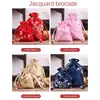 1Pcs Flower Embroidery Wedding Gift Bags New Year Traditional Brocade Drawstring Storage Pouches Fabric Package 2