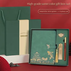 Premium Notebook Gift Box Set - Elegant Customized Gift with Bookmarks and Pens - Other (Green)