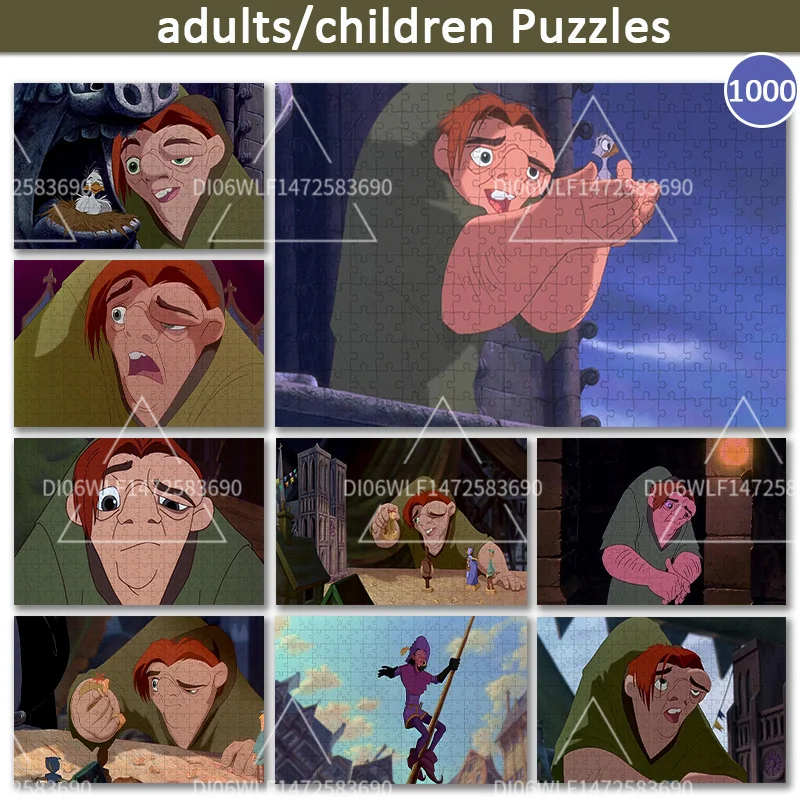 Disney Notre Dame Puzzle Toys 1000 Pieces Children Wooden Puzzle Puzzle Toys Adult Handmade Gifts with Clear Printing Family HD children adult raincoat thickened waterproof clear transparent tour rainwear suit raincoats eva rain coat kids