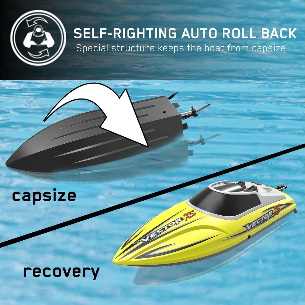 Bateau RC rapide 2,4 GHz électrique avec batterie rechargeable - Vert