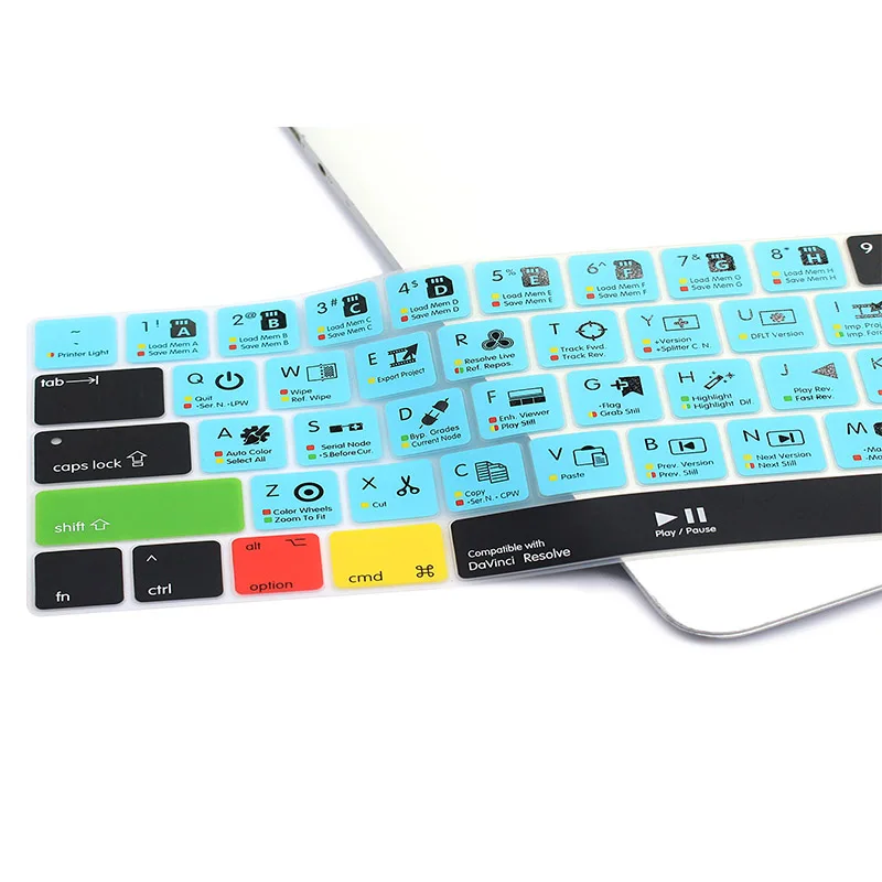 MiNGFi Siliconen Toetsenbordbeschermer Studio One sneltoetsen voor MacBook Pro 13 M1/M2 A2338 (2020–2023), A2289 (2020), A2251 (2020–2021), Pro 16 A2141 (2019–2021) EU/ISO