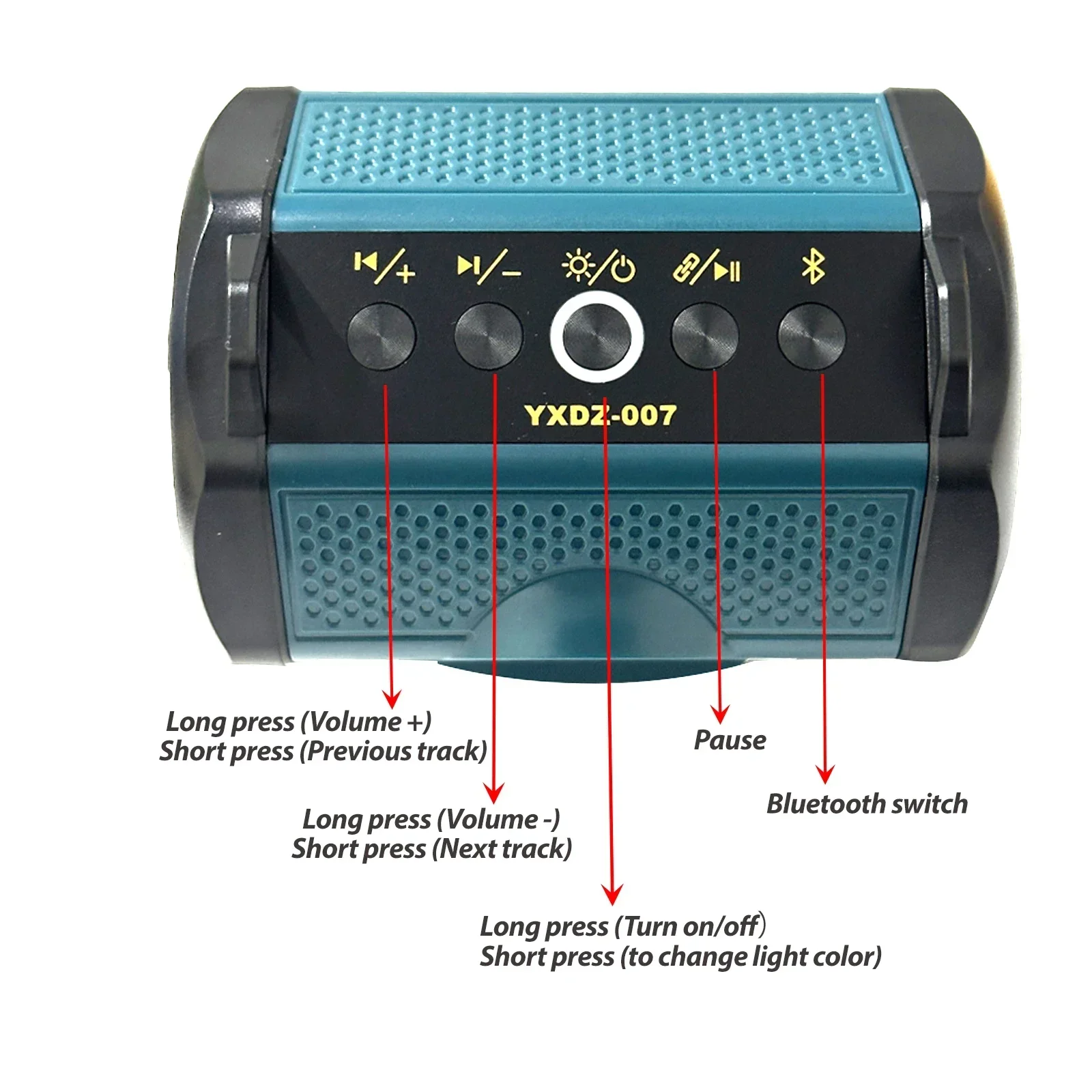 Portable Bluetooth Speaker USB Type-C Port Compatible Makita Battery Loudspeaker Jobsite Camping Party No Battery