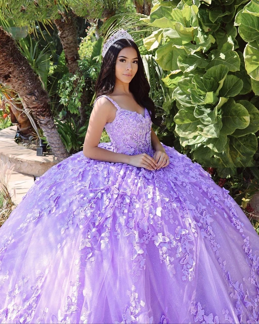 Lavender Vestidos De 15 años Quinceanera Dresses Beaded Princess Puffy Ball  Gown