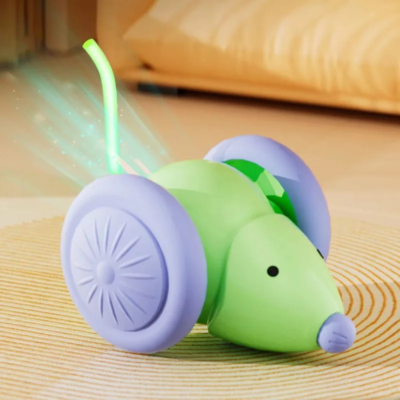 Automatic Cat Mouse Toy-Laser Tail Obstacle Avoidance Long Battery Life Fun & Engaging for Cats Dog Playing Smart Cat Mouse Toy