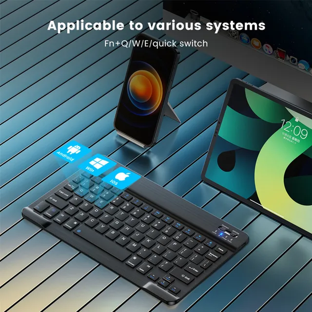 Bluetooth Wireless Keyboard Mouse For IOS Android Windows Tablet For iPad Air Mini Pro Spanish Korean Portugal Russian Keyboard 4