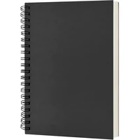 Blank Spiral Notebook, 1-Pack, Soft Cover, Sketch book, 100 Sheets, 8.26 inch x 5.7 inch (Black) 1