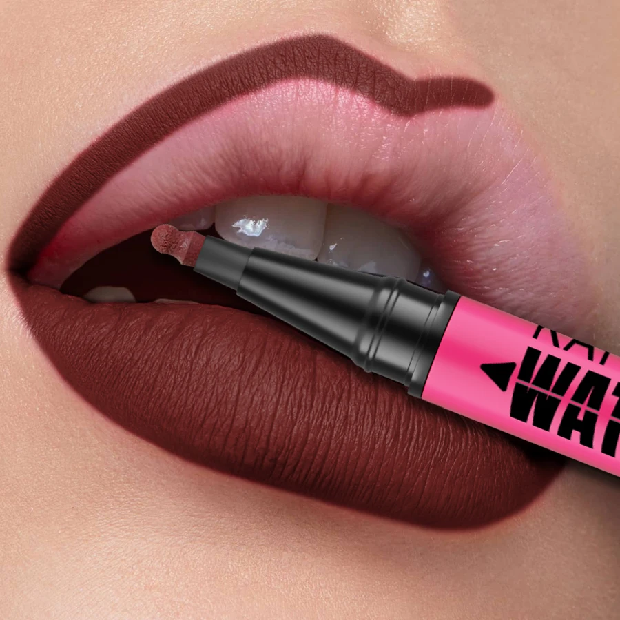 Lipliner, wasserdicht, schweißfest, matt, mehrfarbig korrigierender flüssiger Lippenstiftstift, sexy rotbraunes Lippen-Make-up für Frauen, Geschenke – Detail 6