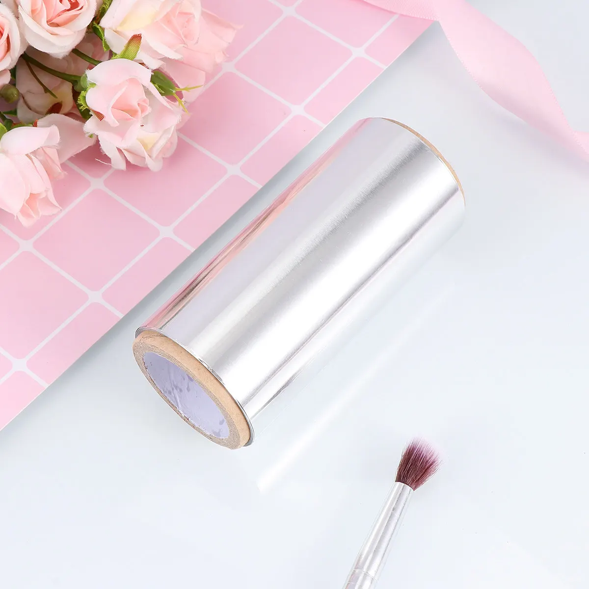 1롤 10cm 폭 전문 헤어 컬러링 틴 포일 두꺼운 펌 포일 (살롱, 이발소, DIY 스타일링용, 빠른 열 활성화)