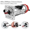 800W Wood Router Woodworking Electric Trimmer Wood Milling Engraving Slotting Trimming Carving Machine With Milling Cutter 5