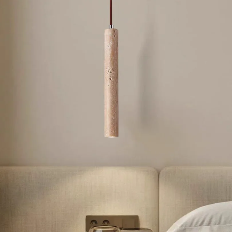 

Stone Wood Pendant Light for Bedroom Bedside Restaurant Island Kitchen Dining Room Hanging Lamp Ceiling Chandeliers Japan Cafe