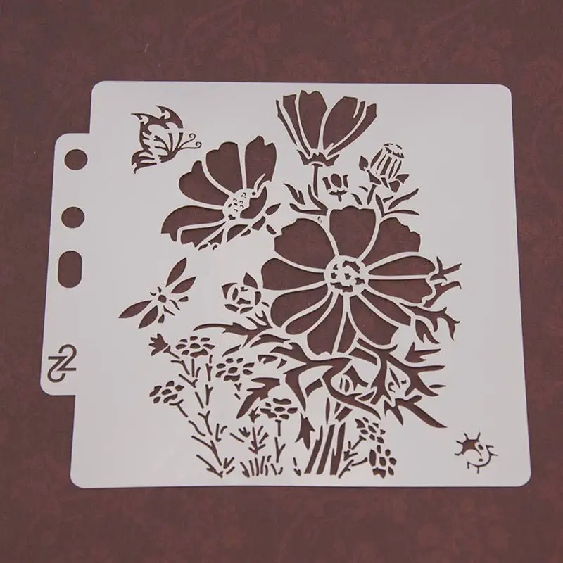 Flower Stencils Template Painting Scrapbooking Embossing Stamping Album Crafts